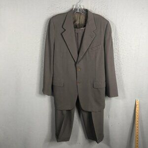 Canali Proposta Suit Mens 52 Taupe Wool Two Button Blazer Pants Made Italy